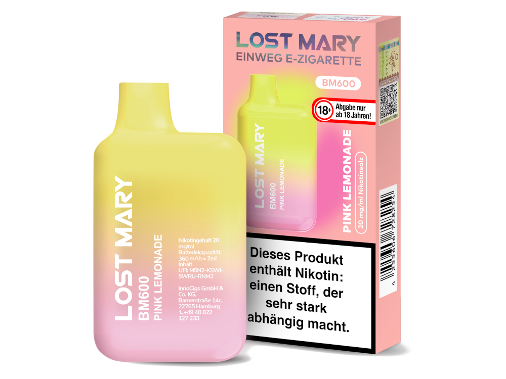 Lost Mary - BM600 Einweg E-Zigarette mit 20 mg/ml Nikotin in verschiedenen Geschmacksrichtungen