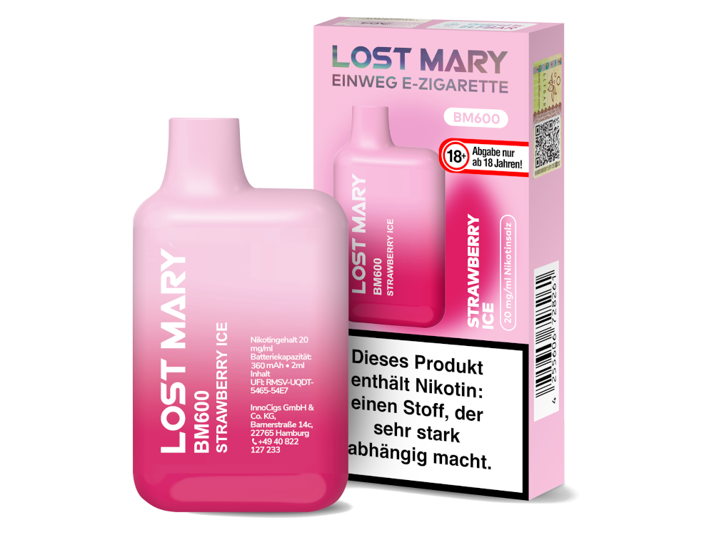 Lost Mary - BM600 Einweg E-Zigarette mit 20 mg/ml Nikotin in verschiedenen Geschmacksrichtungen