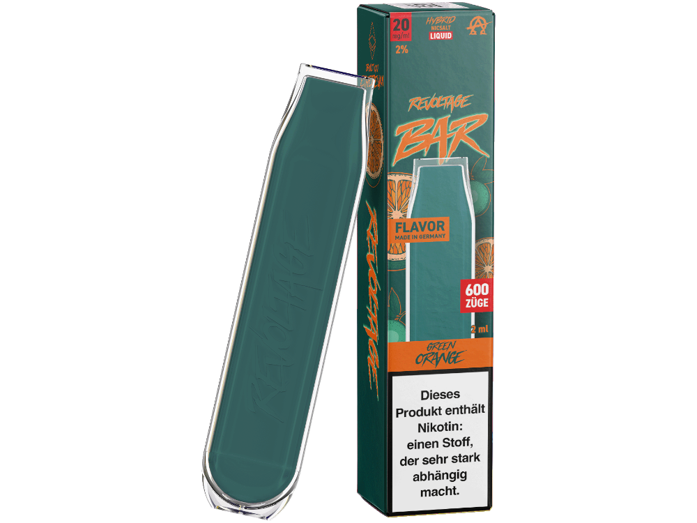 Revoltage - Bar Einweg E-Zigarette - Green Orange 20 mg/ml