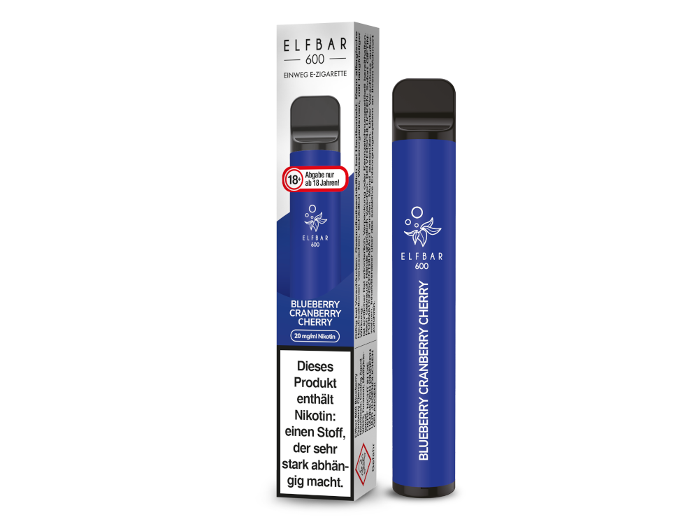 Elfbar 600 Einweg E-Zigarette mit 20 mg/ml Nikotin in verschiedenen Geschmacksrichtungen