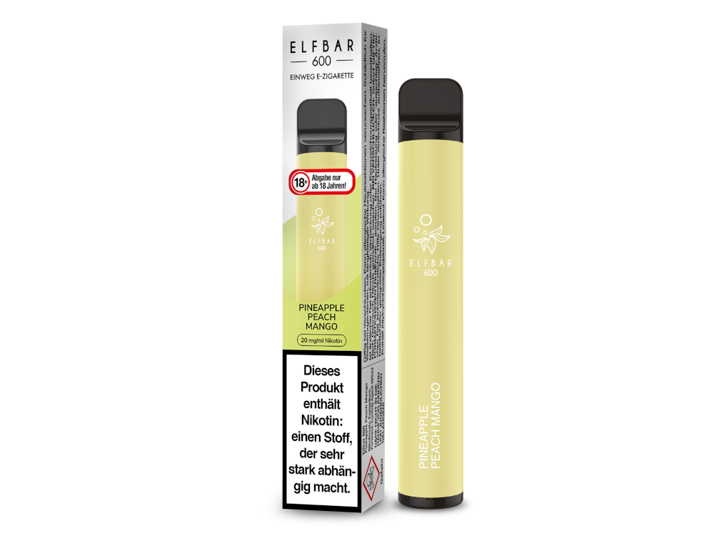 Elfbar 600 Einweg E-Zigarette mit 20 mg/ml Nikotin in verschiedenen Geschmacksrichtungen
