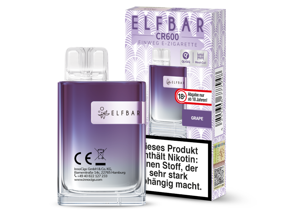 Elfbar CR600 Einweg E-Zigarette 20 mg/ml – Fruchtige und erfrischende Aromen
