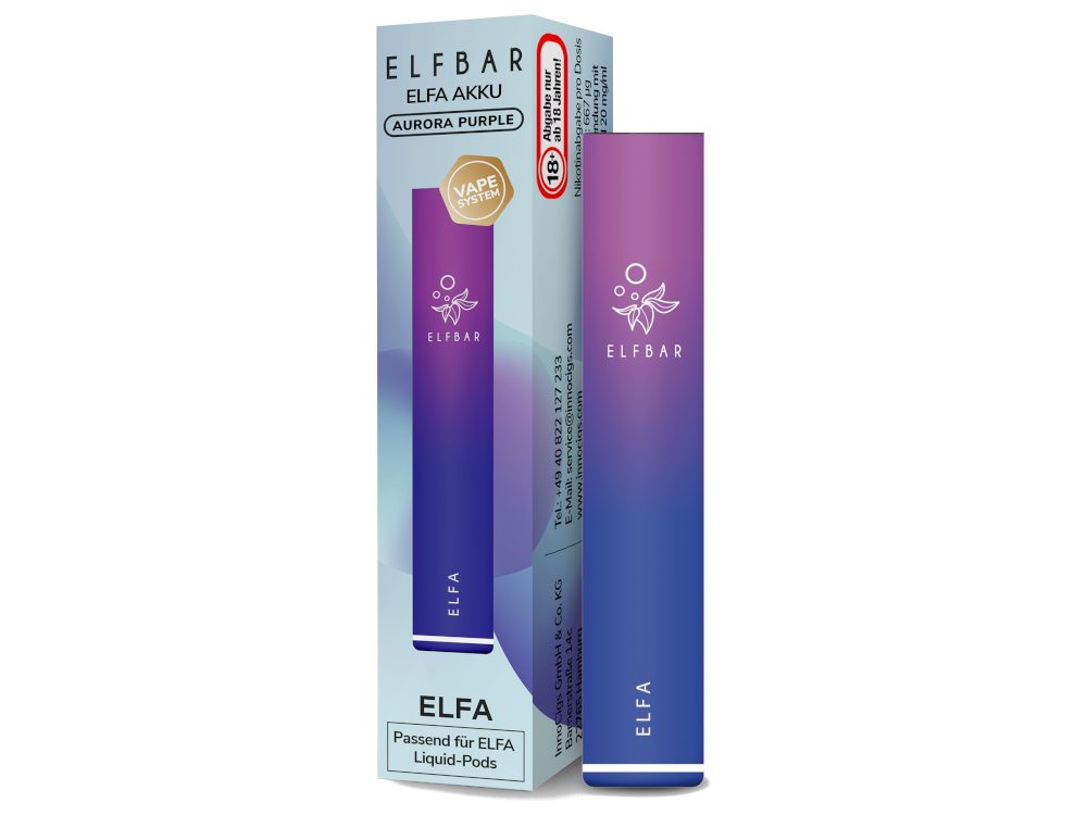 Elfbar Elfa Akku 500 mAh wiederaufladbar E-Zigaretten Akku für Elfbar Elfa Modelle