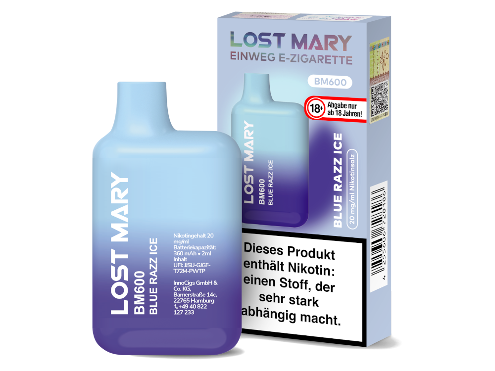Lost Mary - BM600 Einweg E-Zigarette mit 20 mg/ml Nikotin in verschiedenen Geschmacksrichtungen