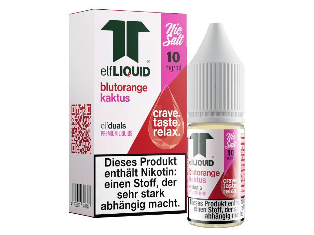 Elf-Liquid Dual Nikotinsalz Liquid mit Blutorange-Kaktus, Granatapfel-Basilikum, Kokos-Ananas & Waldbeere