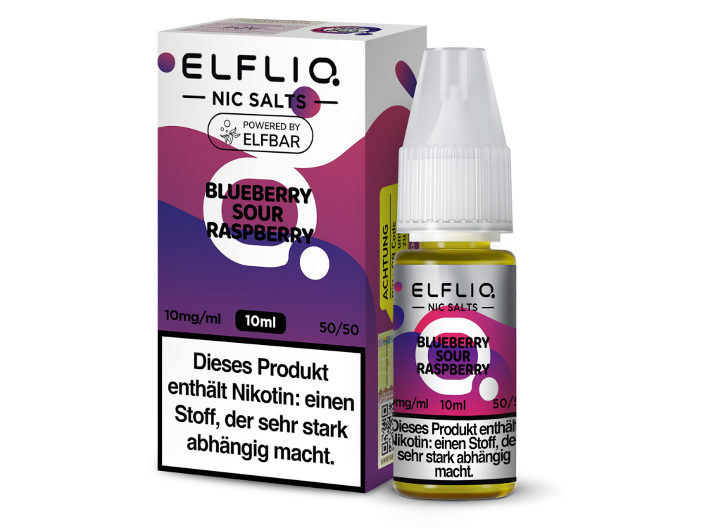 ELFLIQ - Nikotinsalz Liquid with Tropical Fruit, Menthol, Mix Berries & Various Flavors