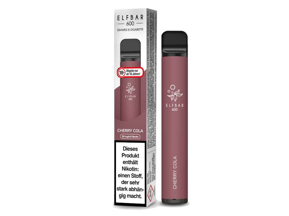 Elfbar 600 Einweg E-Zigarette mit 20 mg/ml Nikotin in verschiedenen Geschmacksrichtungen