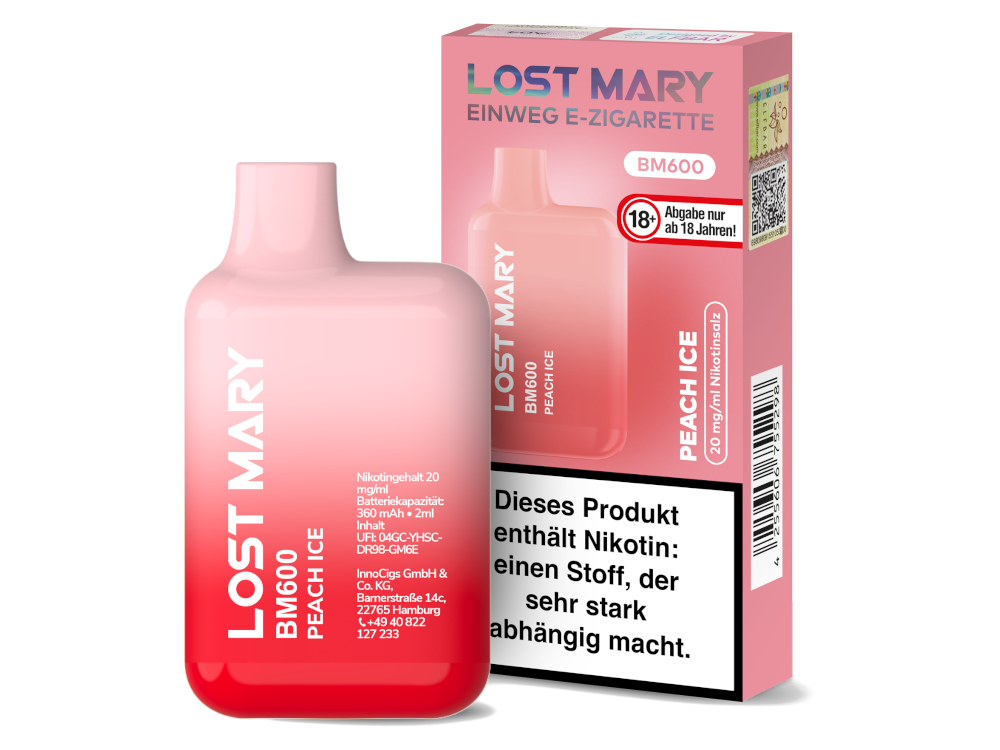 Lost Mary - BM600 Einweg E-Zigarette mit 20 mg/ml Nikotin in verschiedenen Geschmacksrichtungen