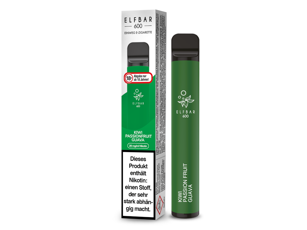 Elfbar 600 Einweg E-Zigarette mit 20 mg/ml Nikotin in verschiedenen Geschmacksrichtungen