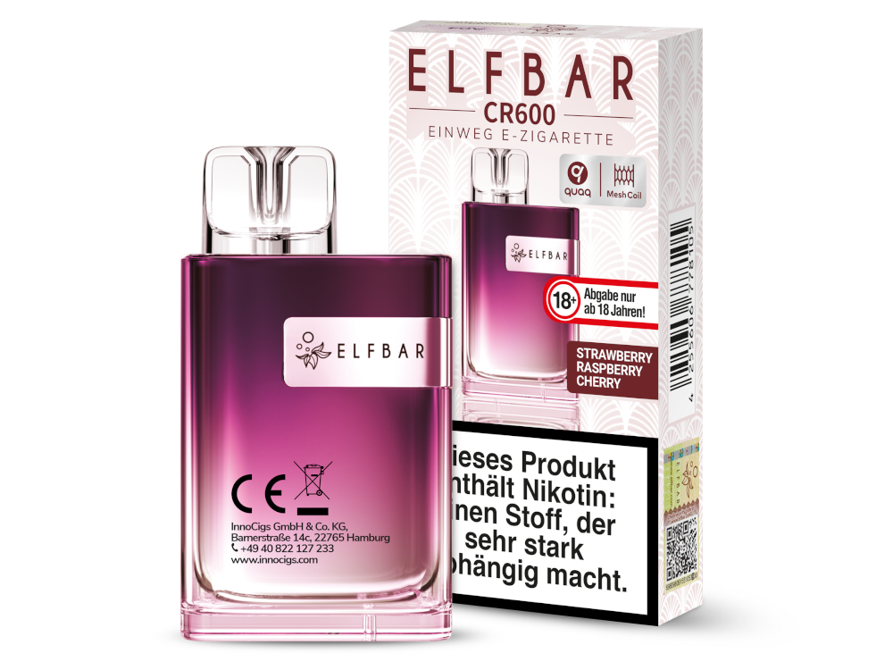 Elfbar CR600 Einweg E-Zigarette 20 mg/ml – Fruchtige und erfrischende Aromen