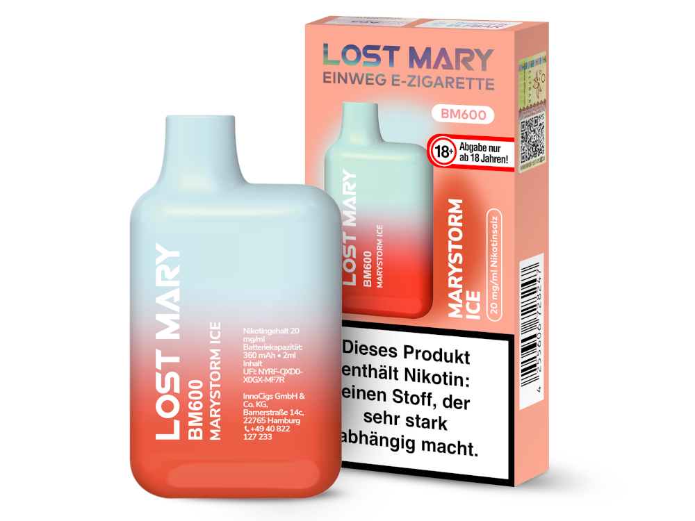 Lost Mary - BM600 Einweg E-Zigarette mit 20 mg/ml Nikotin in verschiedenen Geschmacksrichtungen