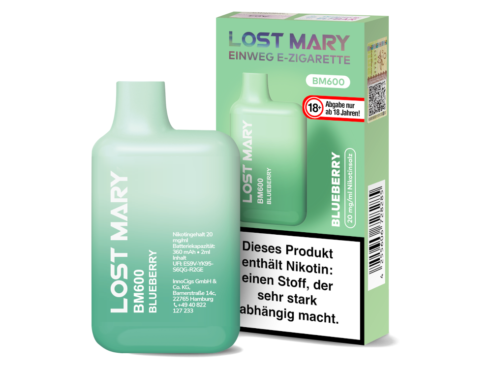 Lost Mary - BM600 Einweg E-Zigarette mit 20 mg/ml Nikotin in verschiedenen Geschmacksrichtungen