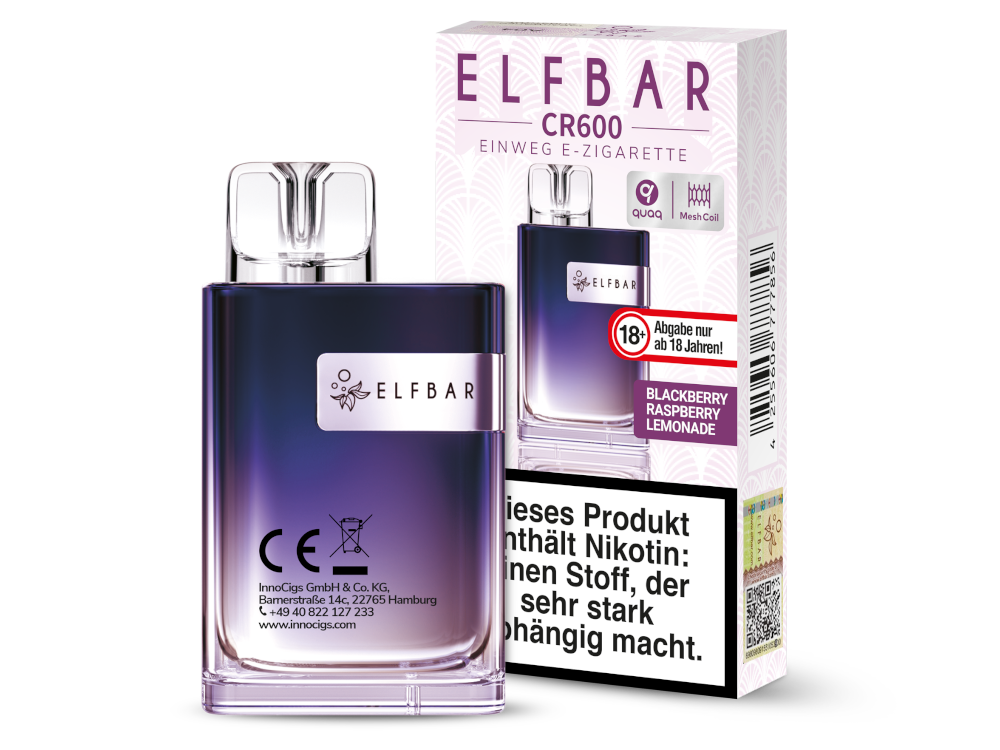 Elfbar CR600 Einweg E-Zigarette 20 mg/ml – Fruchtige und erfrischende Aromen