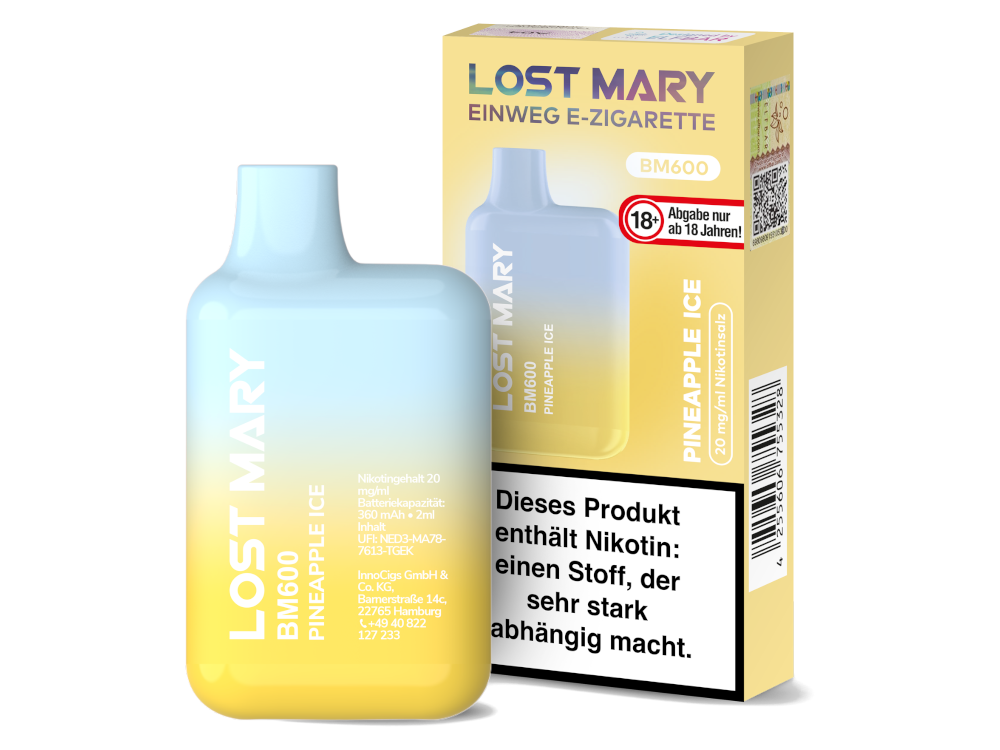 Lost Mary - BM600 Einweg E-Zigarette mit 20 mg/ml Nikotin in verschiedenen Geschmacksrichtungen