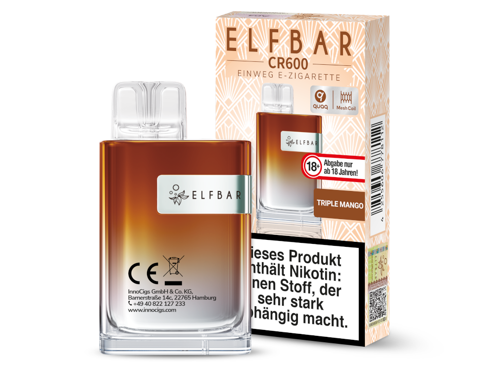 Elfbar CR600 Einweg E-Zigarette 20 mg/ml – Fruchtige und erfrischende Aromen