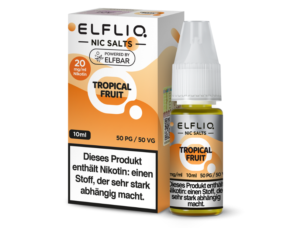 ELFLIQ - Nikotinsalz Liquid with Tropical Fruit, Menthol, Mix Berries & Various Flavors