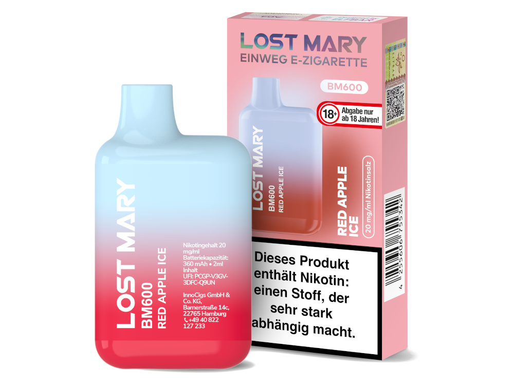 Lost Mary - BM600 Einweg E-Zigarette mit 20 mg/ml Nikotin in verschiedenen Geschmacksrichtungen