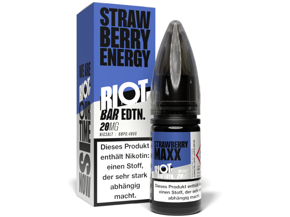 Riot Squad - BAR EDTN. - Strawberry MAXX Energy - Nikotinsalz Liquid 20 mg/ml