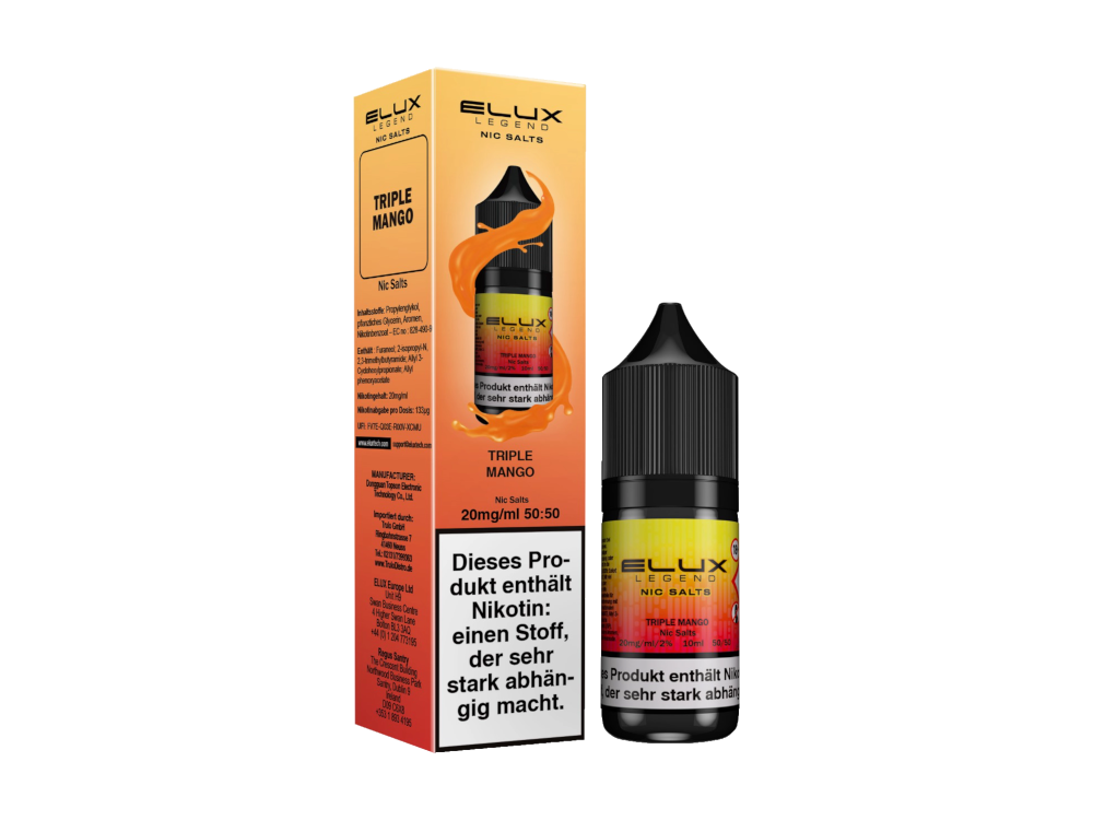 Elux Nikotinsalz Liquid mit fruchtigen und erfrischenden Aromen in verschiedenen Varianten
