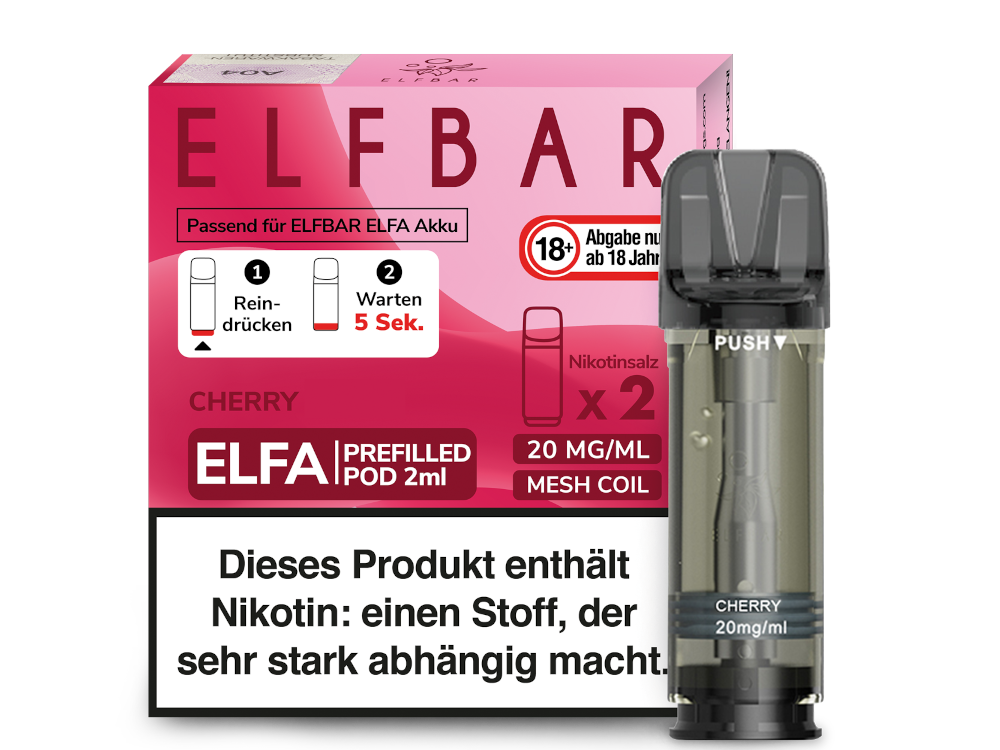 Elfbar Elfa Pod 20 mg/ml und 0 mg/ml – 2 Stück pro Packung, verschiedene Geschmacksrichtungen