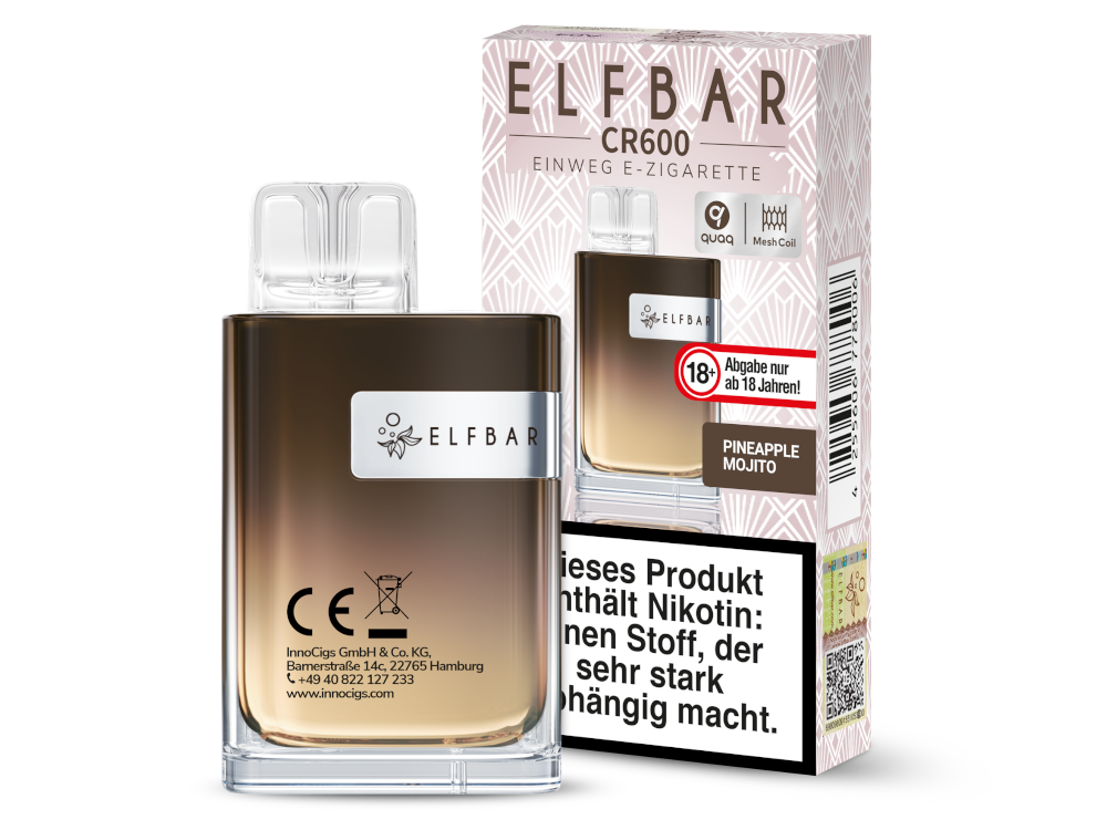 Elfbar CR600 Einweg E-Zigarette 20 mg/ml – Fruchtige und erfrischende Aromen