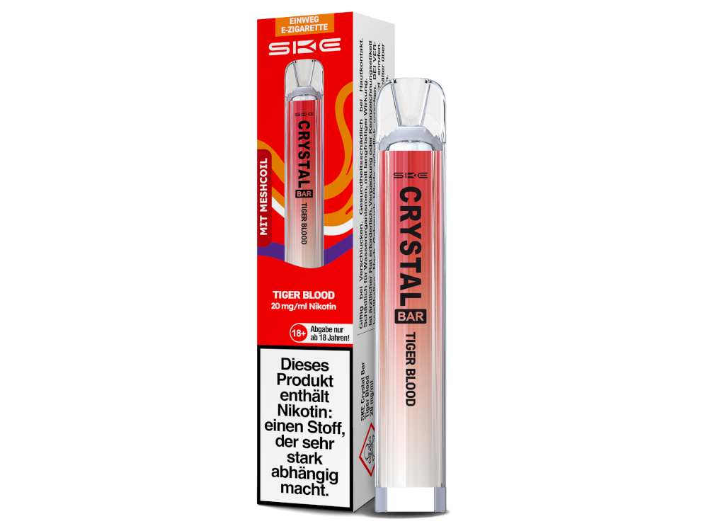 SKE - Crystal Bar Einweg E-Zigarette - Tiger Blood 20 mg/ml