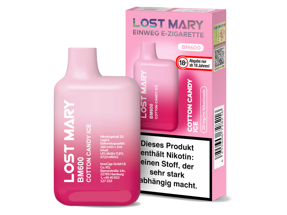 Lost Mary - BM600 Einweg E-Zigarette mit 20 mg/ml Nikotin in verschiedenen Geschmacksrichtungen