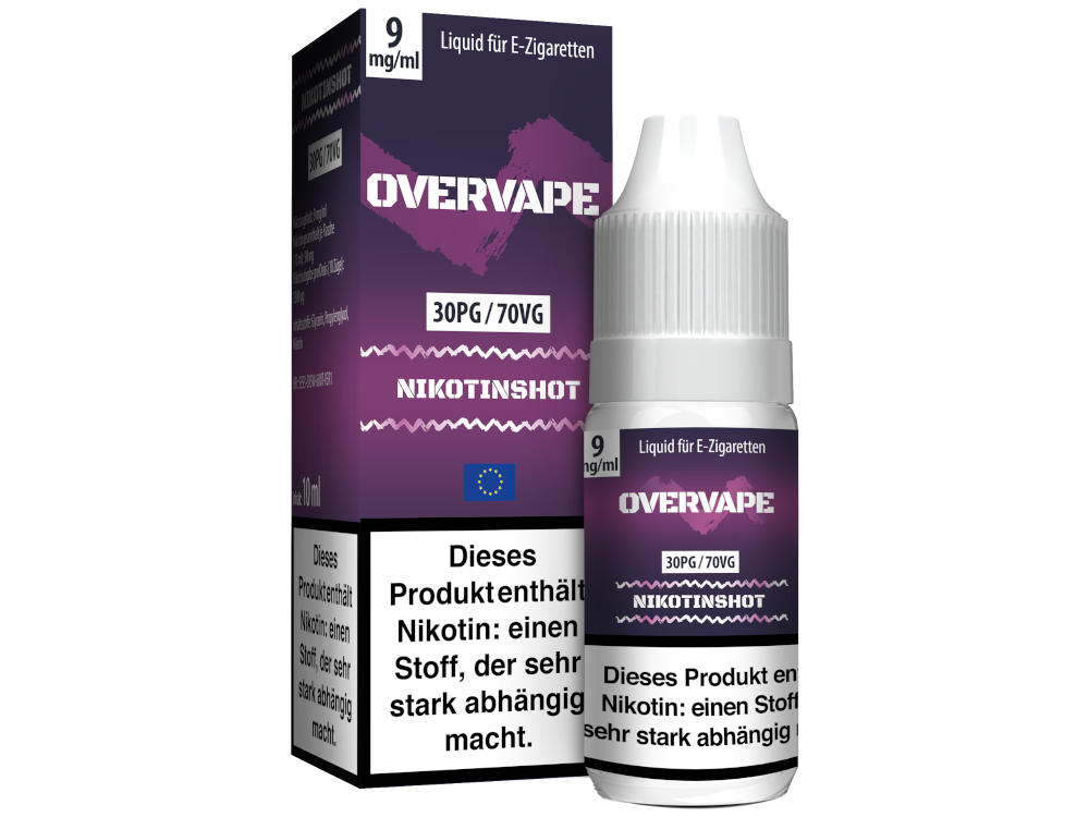 Overvape - 10 ml Nikotin Shot 30PG/70VG 9 mg/ml