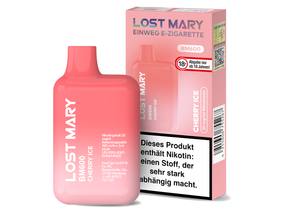 Lost Mary - BM600 Einweg E-Zigarette mit 20 mg/ml Nikotin in verschiedenen Geschmacksrichtungen