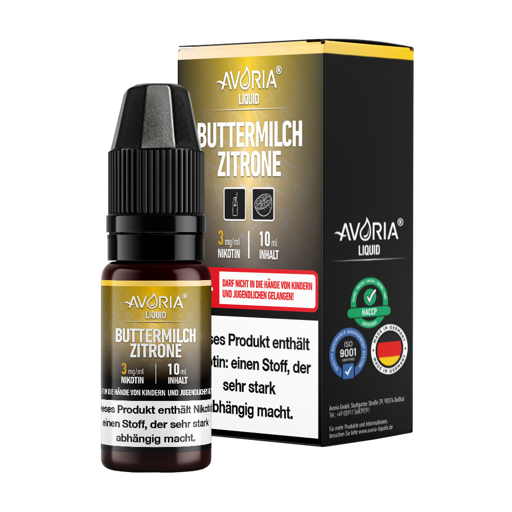 Avoria E-Zigaretten Liquid mit verschiedenen Geschmacksrichtungen und Nikotinstärken