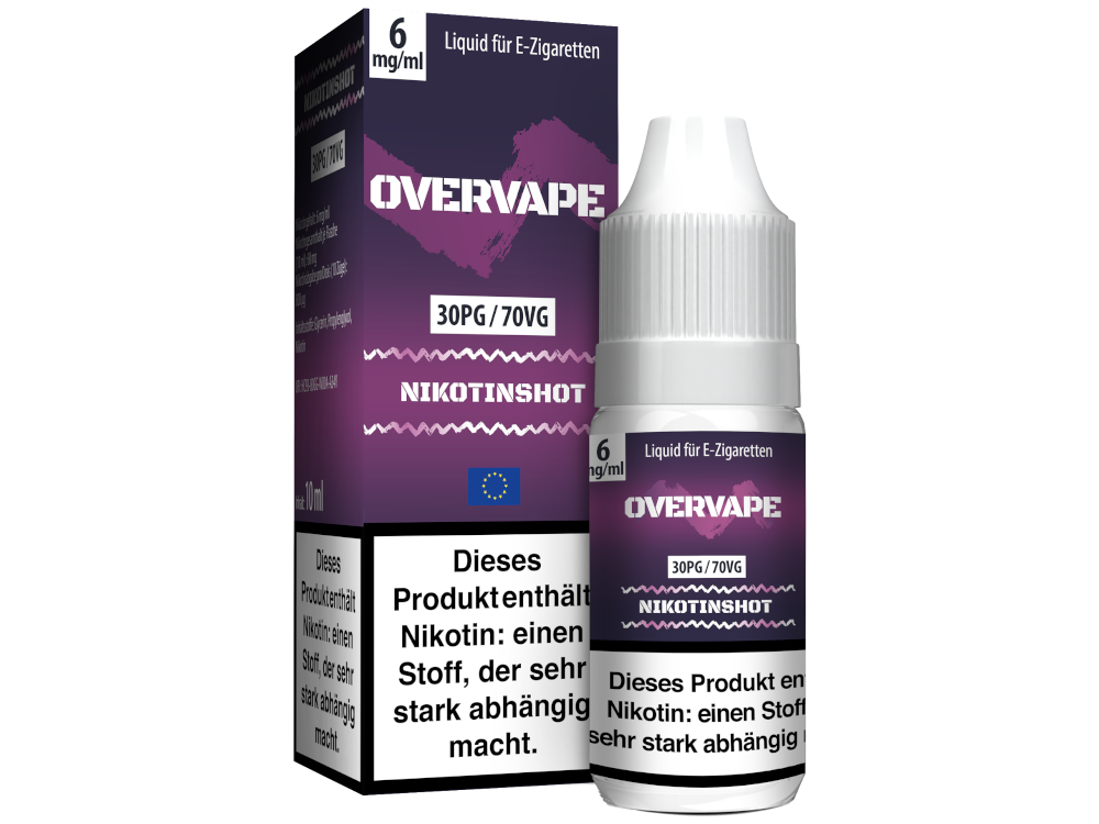 Overvape - 10 ml Nikotin Shot 30PG/70VG 6 mg/ml