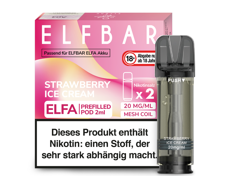 Elfbar Elfa Pod 20 mg/ml und 0 mg/ml – 2 Stück pro Packung, verschiedene Geschmacksrichtungen