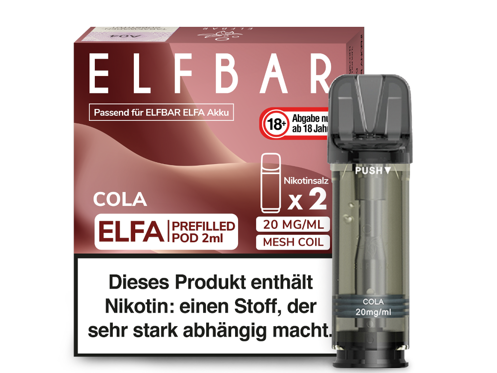 Elfbar Elfa Pod 20 mg/ml und 0 mg/ml – 2 Stück pro Packung, verschiedene Geschmacksrichtungen