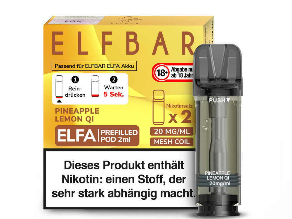 Elfbar Elfa Pod 20 mg/ml und 0 mg/ml – 2 Stück pro Packung, verschiedene Geschmacksrichtungen
