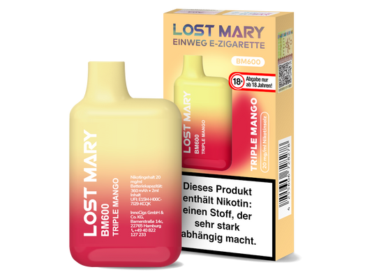 Lost Mary - BM600 Einweg E-Zigarette mit 20 mg/ml Nikotin in verschiedenen Geschmacksrichtungen