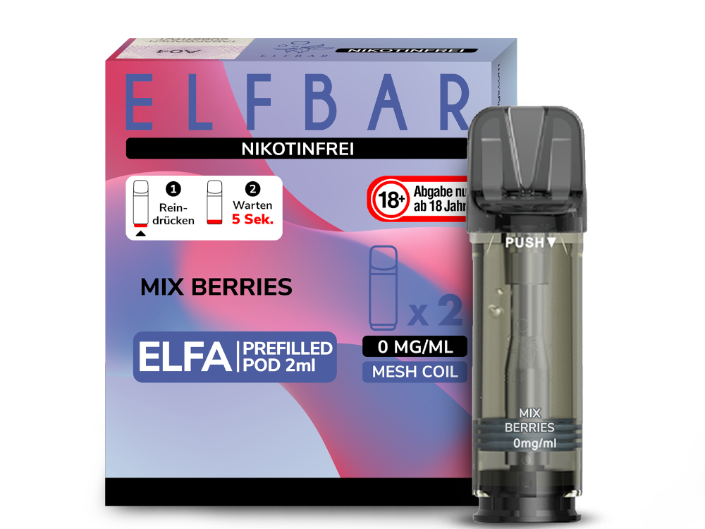 Elfbar Elfa Pod 20 mg/ml und 0 mg/ml – 2 Stück pro Packung, verschiedene Geschmacksrichtungen