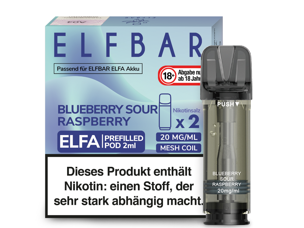 Elfbar Elfa Pod 20 mg/ml und 0 mg/ml – 2 Stück pro Packung, verschiedene Geschmacksrichtungen
