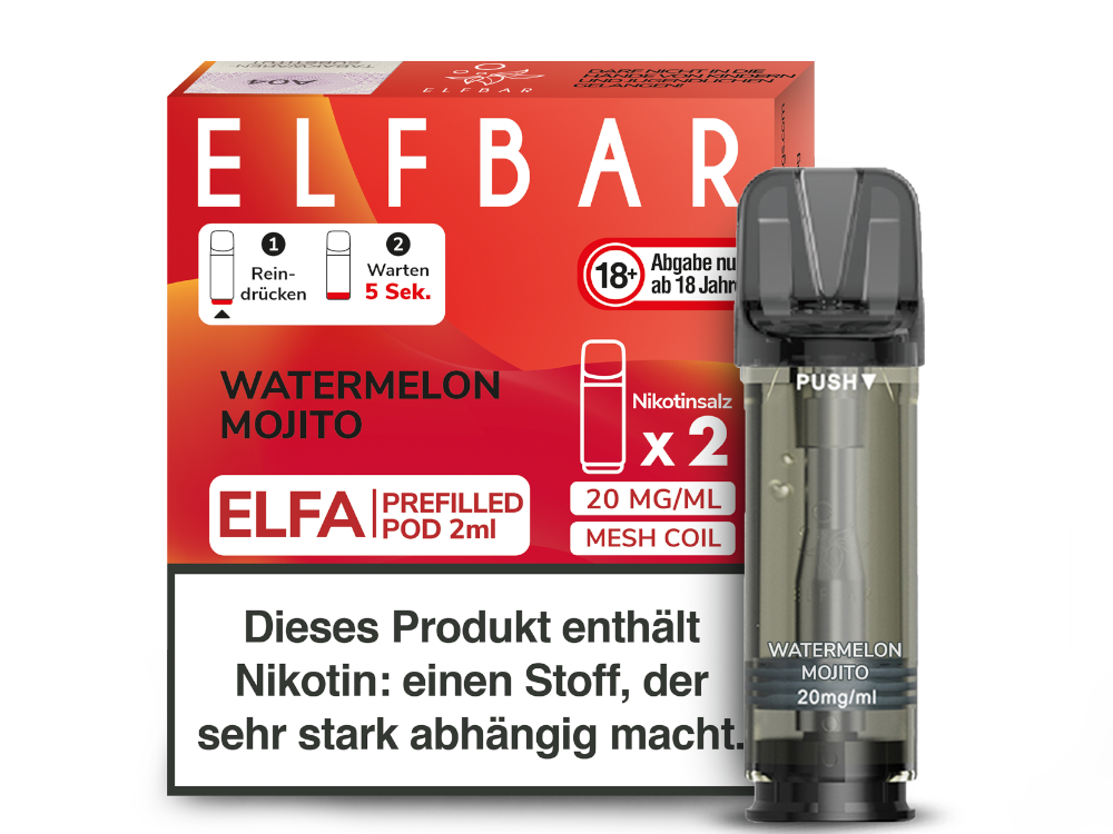 Elfbar Elfa Pod 20 mg/ml und 0 mg/ml – 2 Stück pro Packung, verschiedene Geschmacksrichtungen