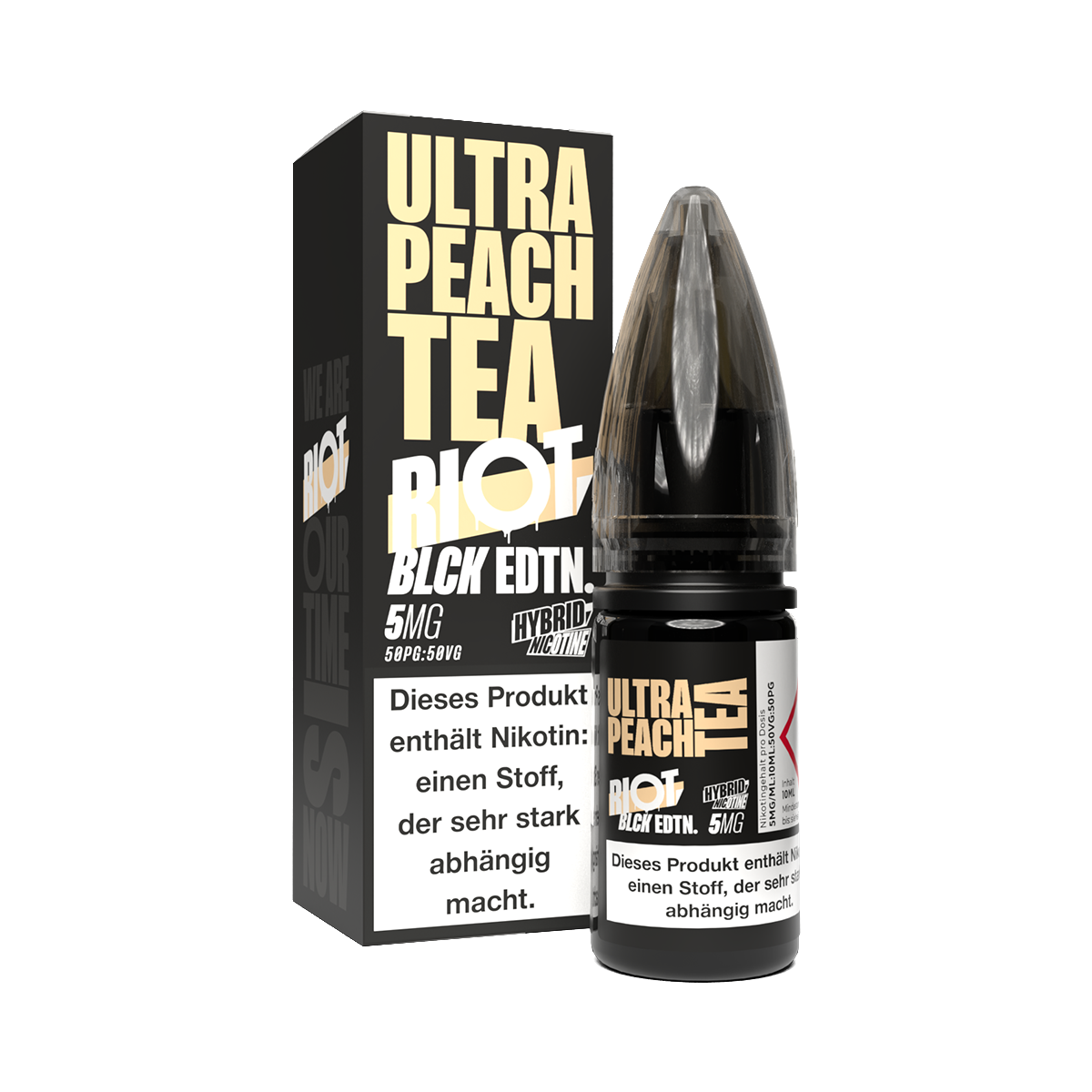Riot Squad - BLCK Edition - Ultra Peach Tea - Hybrid Nikotinsalz Liquid 5 mg/ml