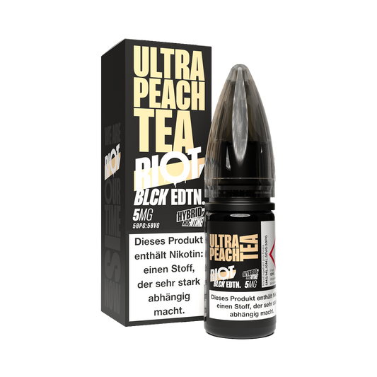 Riot Squad - BLCK Edition - Ultra Peach Tea - Hybrid Nikotinsalz Liquid 5 mg/ml