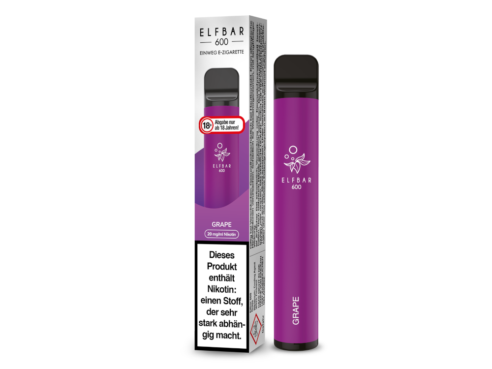 Elfbar 600 Einweg E-Zigarette mit 20 mg/ml Nikotin in verschiedenen Geschmacksrichtungen