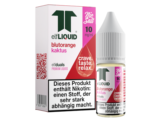 Elf-Liquid Dual Nikotinsalz Liquid mit Blutorange-Kaktus, Granatapfel-Basilikum, Kokos-Ananas & Waldbeere