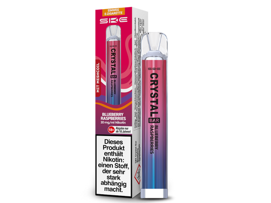 SKE - Crystal Bar Einweg E-Zigarette - Blueberry Raspberries 20 mg/ml