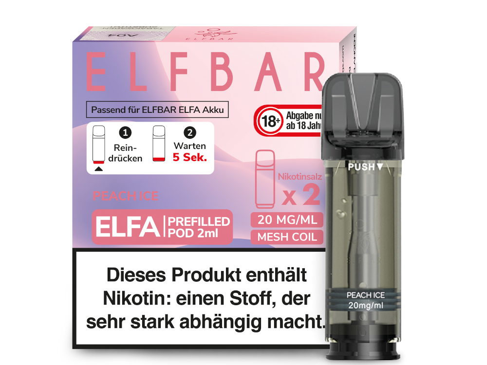 Elfbar Elfa Pod 20 mg/ml und 0 mg/ml – 2 Stück pro Packung, verschiedene Geschmacksrichtungen