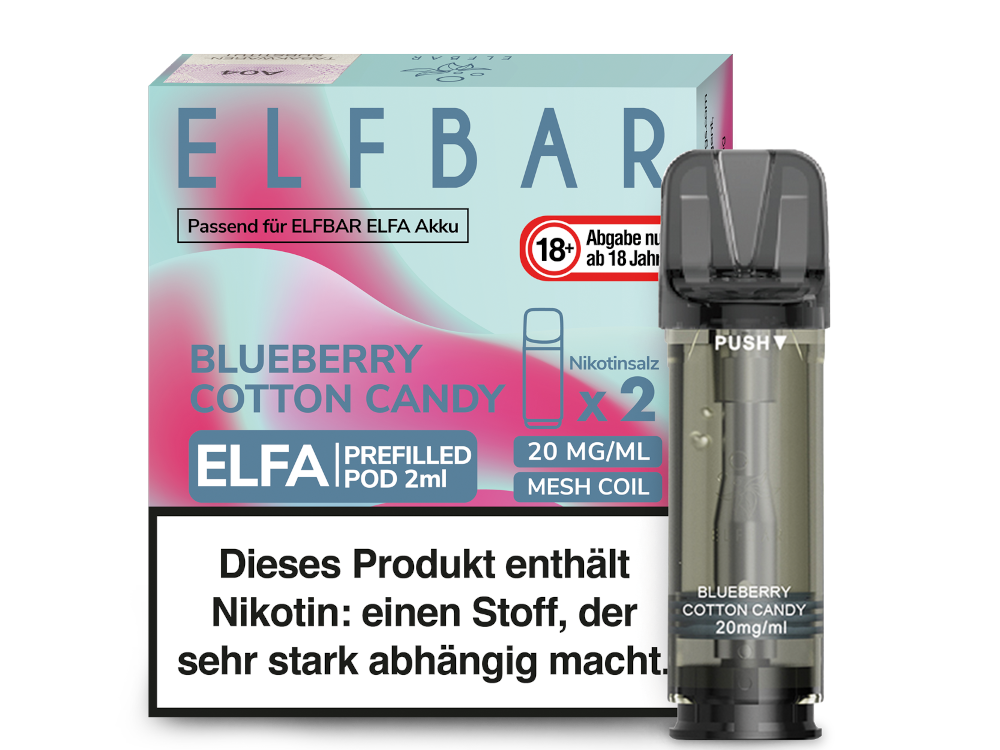 Elfbar Elfa Pod 20 mg/ml und 0 mg/ml – 2 Stück pro Packung, verschiedene Geschmacksrichtungen