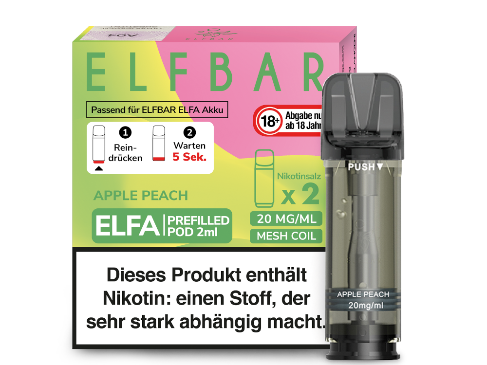 Elfbar Elfa Pod 20 mg/ml und 0 mg/ml – 2 Stück pro Packung, verschiedene Geschmacksrichtungen