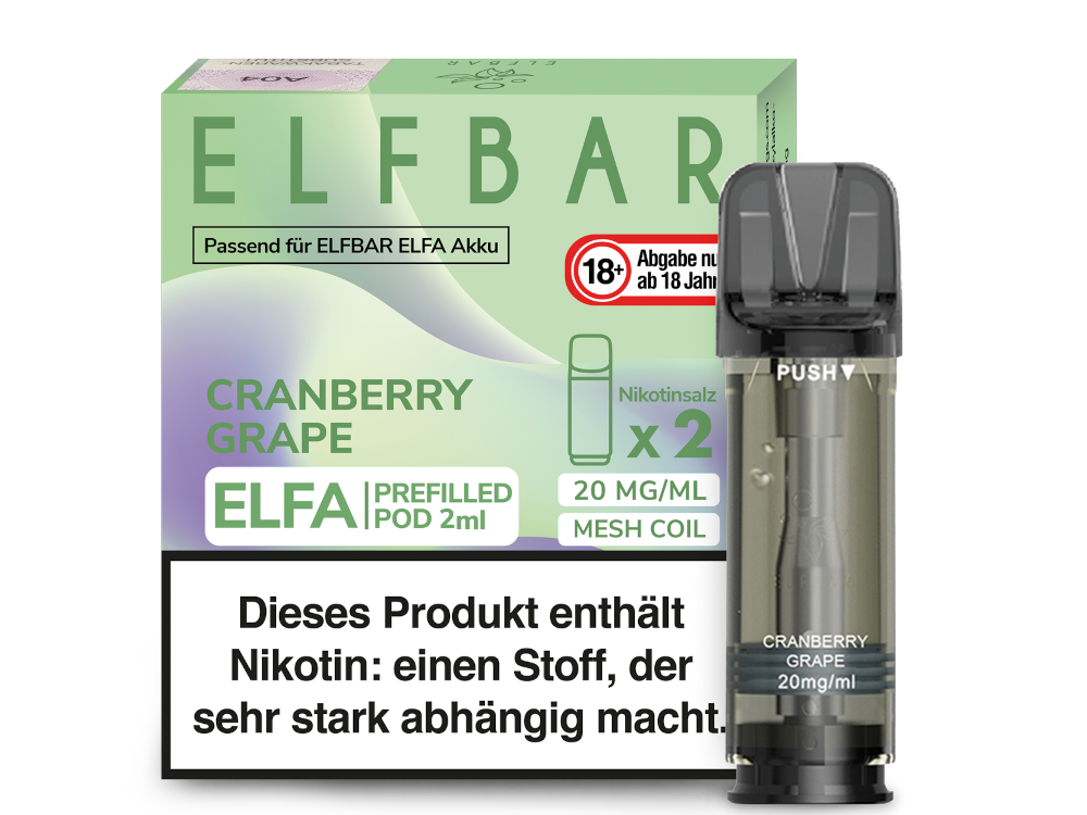 Elfbar Elfa Pod 20 mg/ml und 0 mg/ml – 2 Stück pro Packung, verschiedene Geschmacksrichtungen