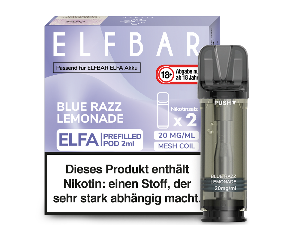 Elfbar Elfa Pod 20 mg/ml und 0 mg/ml – 2 Stück pro Packung, verschiedene Geschmacksrichtungen