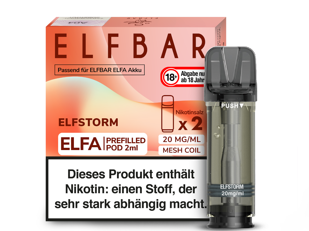 Elfbar Elfa Pod 20 mg/ml und 0 mg/ml – 2 Stück pro Packung, verschiedene Geschmacksrichtungen