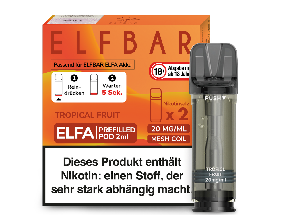 Elfbar Elfa Pod 20 mg/ml und 0 mg/ml – 2 Stück pro Packung, verschiedene Geschmacksrichtungen